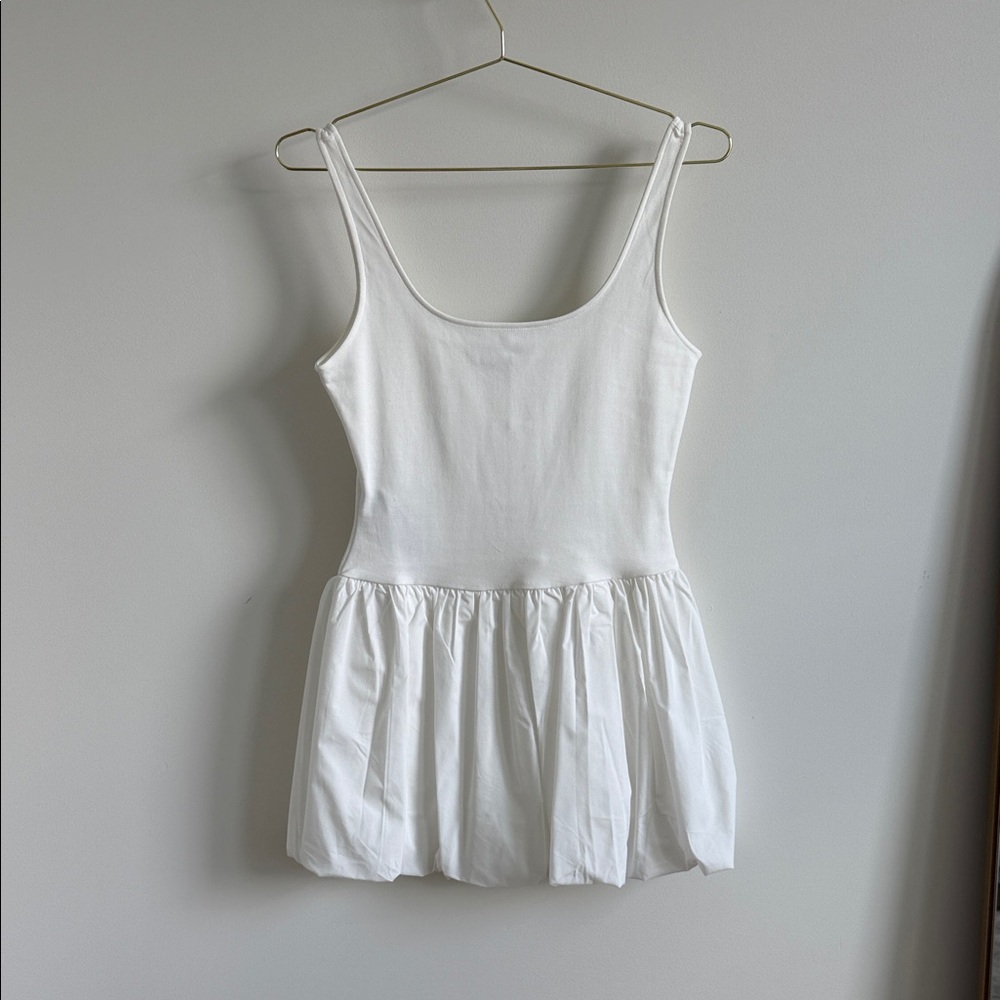 Mango White Bubble Skirt Dress